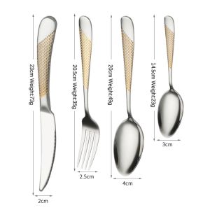 Star Diamond Stainless Steel Flatware Sets Luxurious Embossed Pattern
