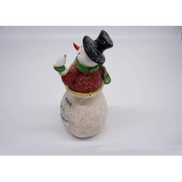 Quality Colorful Polyresin Crafts Christmas Snowman LED Lamp On JOY Hollow Figurines wholesale