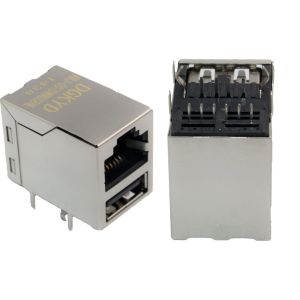 Integrated rj45 USB connector with 10/100base transformer, RJ45 over USB2.0 JACK