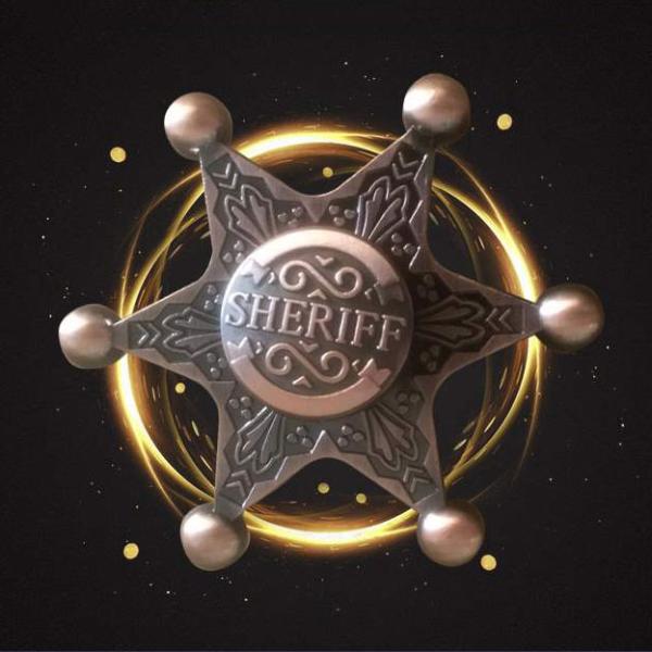 Hexagonal Neptune Sheriff's Badge Fidget Spinner for ADHD ADD Relief and Anti-Anxiety