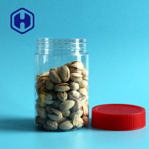 Kitchen Round 475ml Plastic PET Jar With Lid Yellow Red Brown Colour