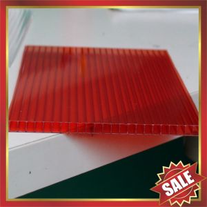 Cheap Red Hollow polycarbonate Sheet,color hollow polycarbonate sheet,cell polycarbonate sheet,pc sheeting for building cover for sale