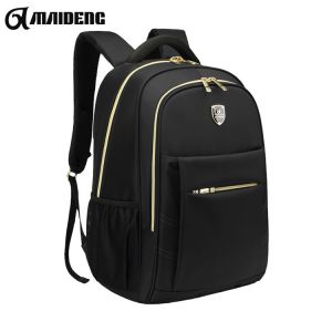Cheap Waterproof Black Backpack With Gold Zippers , Fashion Double Zipper Backpack for sale