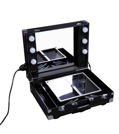 Quality Elegant Design Aluminium Makeup Case , Travel Makeup Vanity With Lights wholesale