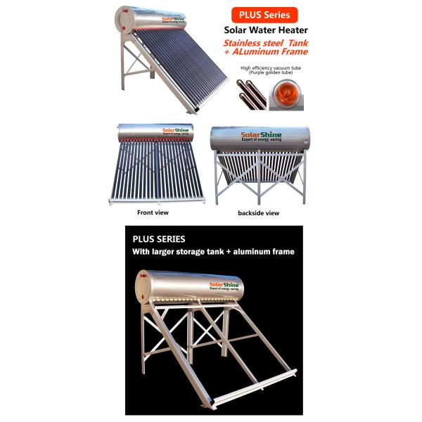 Three Target All Glass Tube Solar Water Heater 58 X 1800 Mm Anti Corrosive