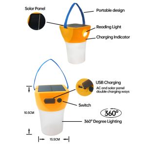 360 Degree Solar Panel Lantern , 10H Solar Led Camping Lights
