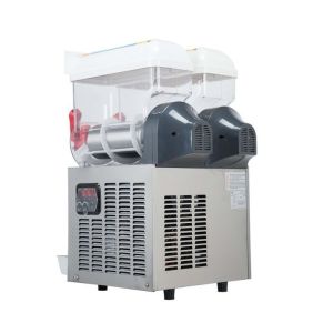 Two Bowl Ice Slush Machine Smoothie Machine With Cooler System For Restaurant