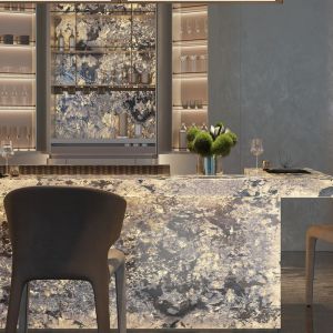 Custom Size Teppanyaki Grill Table with 20mm Thick Food-Grade Alloy Steel and