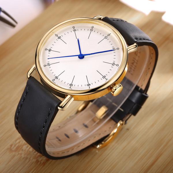 Perimeter 245mm Minimalist Mens Leather Chronograph Watch 3ATM Waterproof