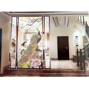 Screen Partition Tempered Art Glass Carving Laminated Wire Glass