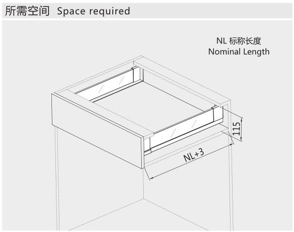 Soft Close Twin Wall Kitchen Tandem Box With Glass Side Panel OEM Service