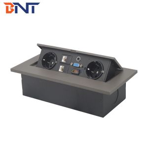 Hot sale grey color flush mount table pop up power outlet with european power plug