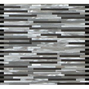 White black linear mosaic metal no gap pattern for wall and boarder decoration