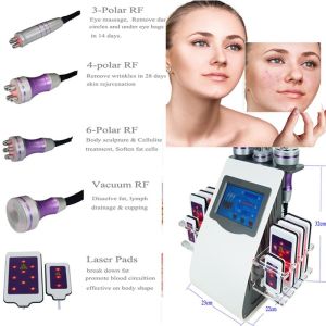 6 In 1 Laser Lipo Cavitation Fat Loss Machine Vacuum RF Multipolar