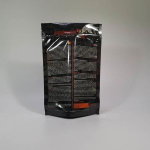 Moisture Proof Flexible 11 Inch Black Stand Up Pouch With Window