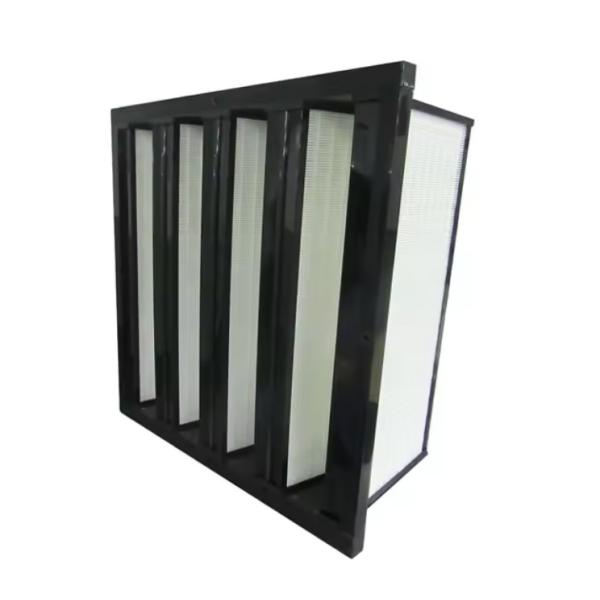 Fiberglass Cotton Synthetic Fiber V Bank Compact Cell Filter H14 Efficiency OEM