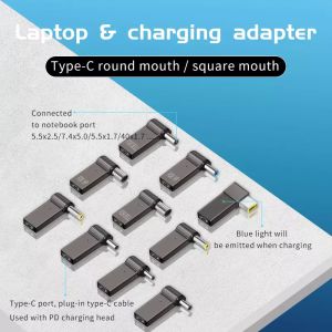 100w Plug Adapter Type C To Video Round Quick Charge Male 18.5v - 20v