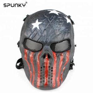Captain America Design Paintball Face Mask / Wire Mesh Airsoft Mask Durable