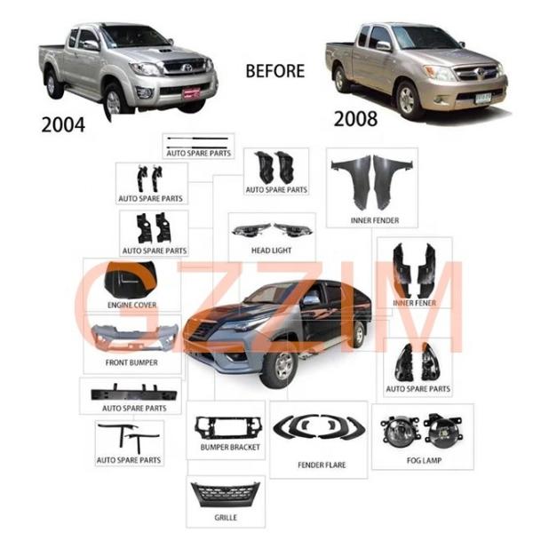 Quality Fortuner 2004-2012 Car Body Kit Front Facelift Kit wholesale