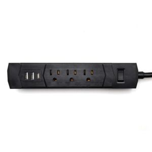 3 outlet Power Socket 1.5FT Cord, 2 USB 1 Type C 2700 Joules Surge Protector