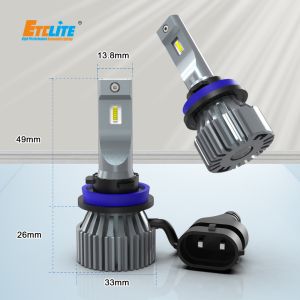Fanless Super Bright Led Headlights H11 12V 4800LM Etclite I7FL