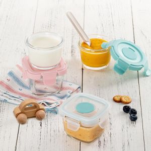 120ml 130ml 160ml Mini Glass Food Container and Baby Food Storage Container with