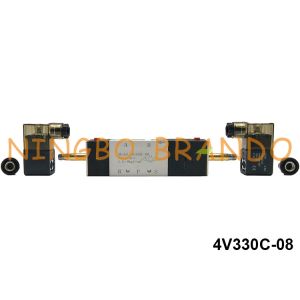 1/4'' 5 Way 3 Position 4V330C-08 Pneumatic Solenoid Valve For Pneumatic Actuator