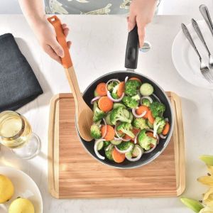 Heat Resistant 5 Piece Bamboo Utensil Set With Spatula And Mixing Spoon