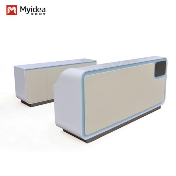 Support customization Modern Minimalist White Front Panel Reception Desk With