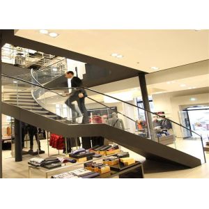 Commercial Stainless Steel Staircase With Tempered Glass Railing PRC-20