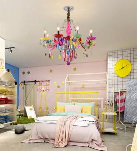 China Children Bedroom Chandelier Glass Crystal Chandelier Colorful Dreaming Lovely Macaron on sale