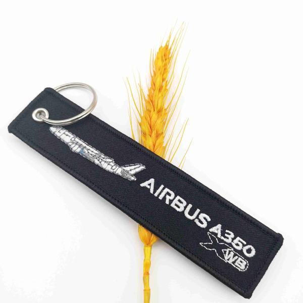 Quality A350 XWB Exclusive + Double Embroidery" AIRBUS Keychain | Aviation Collector's Grade | High-Contrast Stitching + Anti-Rust Ring​ wholesale