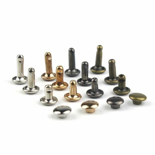 Quality Custom Finish 6mm Double Cap Metal Rivets Studs For Leather and ISO9001 2015 Certified wholesale