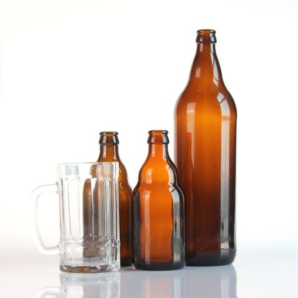 Quality Decal Amber Glass Beer Bottle 200ml 250ml 300ml 330ml 500ml wholesale