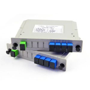 FTTH 1x12 PLC Splitter Optical Fiber With SC / APC Connector FTTH Cassette