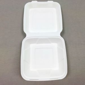 Green And Energy 8*8 And 9*9 Inch1-Compartment, Compostable Clamshell, Natural