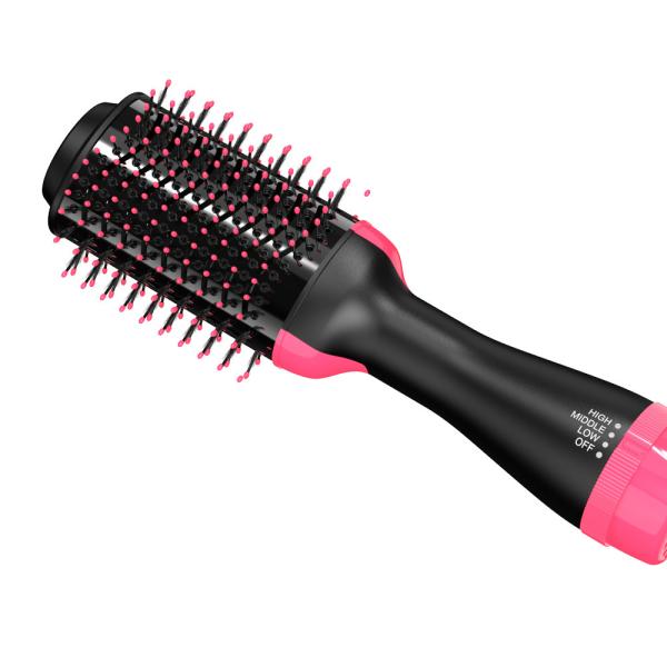 Quality Pink And Black Nylon Paddle AC240V PTC Heater Hair Dryer Brush 3 In 1 wholesale