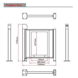 RFID Pedestrian Gate Access Control Advertising Door In Community