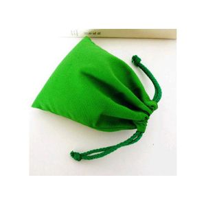 Small Size Custom Green Velvet Drawstring Bags Soft To Protect Jewelry