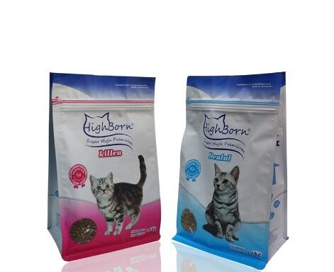 High quality plastic dog food packaging stand up pet food bag with zipper