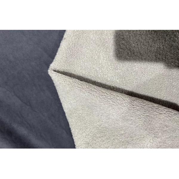 Quality 155CM dark blue suede composite lamb wool fabric wholesale