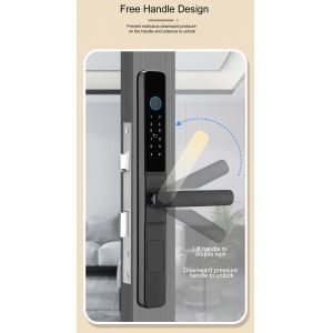 Waterproof IP65 Smart Lock for Office Tuya WIFI TTlock APP Black Silver Handle