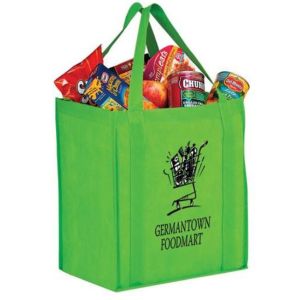 Promotional pp laminated custom printed recycled eco tnt grocery non woven bag,