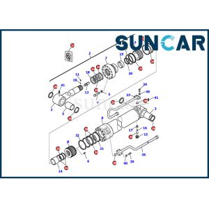China 707-99-35310 Arm Cylinder Seal Kit Fits Komatsu PC110R-1 PC95R-2 Excavator Sealing Gasket Kit on sale