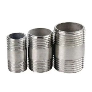 201 304 Stainless Steel Double Head External Thread Pipe Nipple for Customized