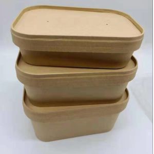 Square SGS Paper Take Away Box Biodegradable Disposable
