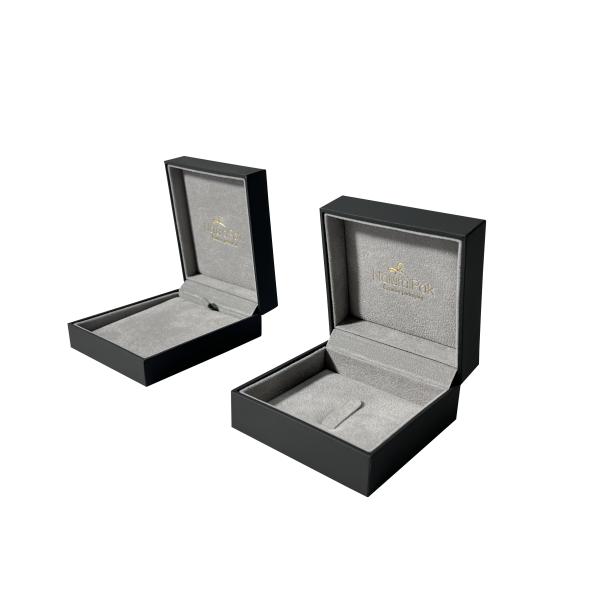 Custom leatherette paper jewelry packaging box