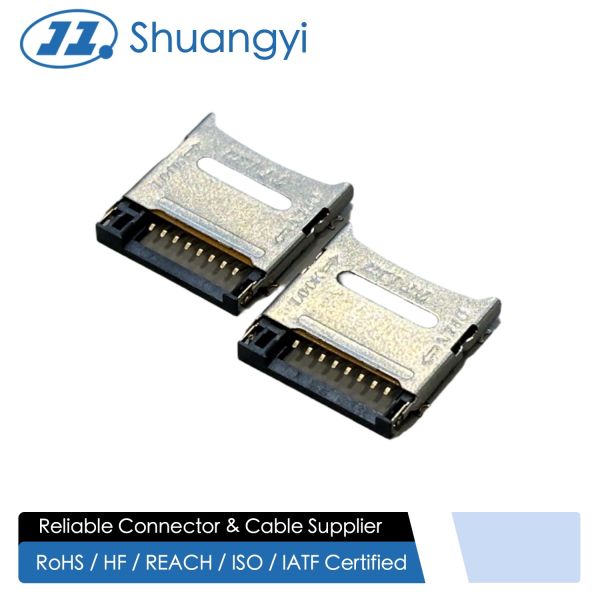 Quality High-Reliability 1.8H TF Card Socket Connector with Mylar | Low-Profile PCB Mount Micro SD Holder | Gold-Plated Terminals & Secure Lock Structure wholesale