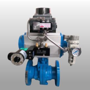 China Flow Control Pneumatic WCB Ball Valve Air Pneumatic Actuator Control Ball Valve on sale