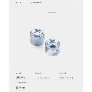 Eccentric Wheel 12mm Cam Connector Zinc Plated Cabinet Hardware For K/D